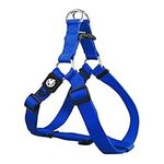DDOXX Nylon Step-In Dog Harness - Adjustable Chest Harness Dogs - S (Blue)