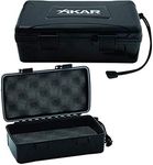 Xikar Cigar Travel Carrying Case, Holds 10 Cigars, Includes 1 Humidifier, Watertight, Crushproof, Model 210Xi, Black