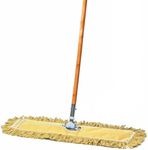 Tidy Tools Commercial Dust Mop & Floor Sweeper, 24 in. Dust Mop for Hardwood Floors, Reusable Dust Mop Head, Wooden Broom Handle, Industrial Dry Mop for Floor Cleaning and Janitorial Supplies, Yellow