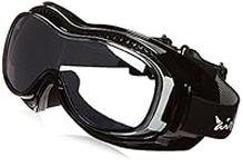 Pacific Coast Airfoil Padded 'Fit Over Glasses"' Riding Goggles (Black Frame/Silver Smoke Lens)