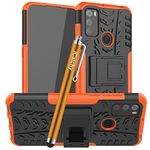 iCatchy for Alcatel 1S 2021 / 3L 2021 Case Heavy Duty Hard Tough Dual Layer Hybrid Shockproof kickstand Cover (Orange)