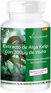Kelp 300mcg – Yodo de algas Kelp – 360 comprimidos para ¡1 AÑO! – Suplemento de yodo natural | Vitamintrend®