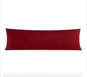 Italian Luxury Body Pillow Cover - Soft 21" x 60" Microfiber Long Pillow Case w/ No Zipper - Fits 20" ﻿x 54" Pillow, Machine Washable, Burgundy