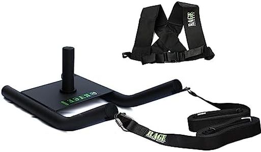 Rage Fitness R2 Weight Training Pull Sled with Harness. 90 LBS Capacity & 6.5 Feet Strap. Power Speed Sled Ideal for Endurance and Weight Training. Compatible with Bumper Plates(Black)