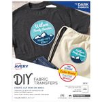 AVERY Dark T-Shirt Transfers, for Use on Dark Fabrics, Inkjet Printers, 5 Paper Transfers (03279), White