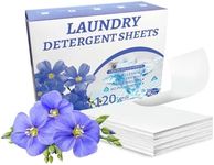 Eco-Friendly Laundry Detergent Sheets-120 Loads, Concentrated Liquidless Plastic-Free Laundry Supplies, Powerful Washing Strips Laundry Soap Sheets, Stain Fighting (60 sheets (120 loads), Flax)