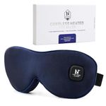 Aroma Season Heated Eye Mask Silk, Cordless Warm Eye Compress for Dry Eyes, Blepharitis, MGD, Washable, Moist Heat Treatment to Unclog Lacrimal Glands (Navy blue)