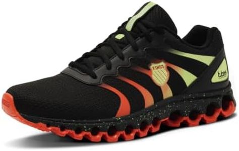K-Swiss Men's Tubes 200 Training Shoe, Black/Sharp Green/Mandarin Red, 8 M