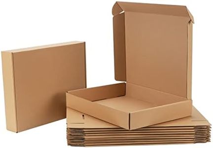 Pemtow 13x10x2 Shipping Boxes Set of 20, Brown Corrugated Cardboard Literature Mailer Box for Packaging, Mailing, Business
