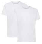 Listers Schoolwear Boys T-Shirt (Pack of 2) 100% Cotton 1-15 Years White