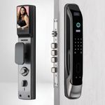 Golens Aluminium X28 Luxury Smart Door Lock|7 Ways Unlocking|3D Face Id|Fingerprint|Mobile App|Rfid Card|Pin|Mechanical Key|Camera Technology|Keyless Entry Digital Lock (2 Year Warranty),Green