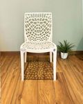 EVEREST MOLDED FURNITURE Web Series Cafe/Restaurant/Garden/Home Outdoor Plastic Chair - (Set of 2 Pieces) (White)