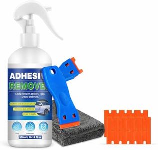 Adhesive Remover, Sticker Remover for Cars, Windows, Floor, 10.14 Oz Glue Remover with Plastic Razor Blade Scraper and Towel – Rapidly Removes Labels, Stickers, Glue, Tape, Gum, Wax