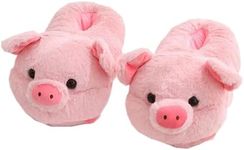 Cute Pig Slippers Women's Slippers Cartoon Slippers Animal Slippers Warm Slippers Winter Slippers Home Slippers Furry Slippers (5.5/11, Pink, numeric_5_point_5)