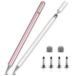 Stylus Pen riggoo Stylus Pens for Touch Screens High Sensitivity Capacitive iPad Pencil Compatible with iPad Tablet iPhone Android Smartphone Samsung Galaxy Note/Tab (2 Replaceable Tips) (Pink+White)