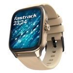 Fastrack Astor FS1 Pro Smart Watch, 1.97" AMOLED Display, Bluetooth Calling, 100+ Sports Modes, SpO2 & Heart Rate Monitoring, Women's Health, IP68, Up to 5 Days Battery, Functional Crown (Beige)
