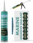 ForgeLux Marine Adhesive Sealant 4000 UV Fast Cure (White) - Professional-Grade Caulk for Boats, RVs & Homes - UV Resistant Marine Sealant, Strong, Flexible Waterproof Bond Above & Below Waterline