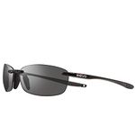 Revo Descend E: Polarized Filters UV, Rimless Small Rectangle Rectangular Sunglasses, Black Frame with Graphite Lens (RE 4060)