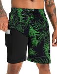 APTRO Men's Swim Trunks with Compression Liner Bathing Suit Quick Dry Swim Shorts MP355 S