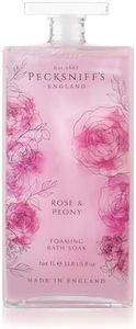 Pecksniff’s Rose & Peony Foaming Bath Soak – Luxury Bubble Bath, 1L / 33.8 fl oz, Made in England