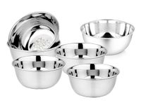 KC Stainless Steel Heavy Gauge Bowl/Wati Set With Mirror Finish And Flower Printed Design [10.5 Cm, Set Of 6 Piece], 200 ML