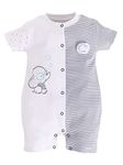 BABY GO 100% Pure Cotton Half Sleeves Casual Romper/Jumpsuit for Baby Boys (3-6 Months, WHITE)