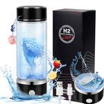 Pro Hydrogen Water Bottle - Portable Rechargeable Hydrogen Water Ionizer Machine Generator Rich Hydrogen Water Glass Health Cup for Home Travel Office Exercise Gifts for Him Her (Black)