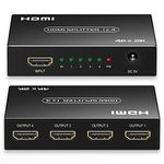 VYAR HDMI Splitter 1 in 4 Out, 1x4 HDMI Splitter Support 4K@60Hz Full HD 1080P & 3D, Compatible with Xbox PS3/4 Roku Blu-Ray Player