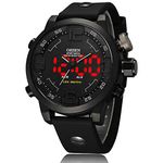 Men's Watches,Large Round Silicone with Simple Waterproof Watch, Black