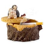 Grovind Outdoor Ashtrays for Cigarettes Cute Resin Hedgehog Ashtray with Lid for Home and Garden