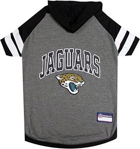 NFL Jacksonville Jaguars Hoodie for Dogs & Cats. | NFL Football Licensed Dog Hoody Tee Shirt, Large| Sports Hoody T-Shirt for Pets | Licensed Sporty Dog Shirt