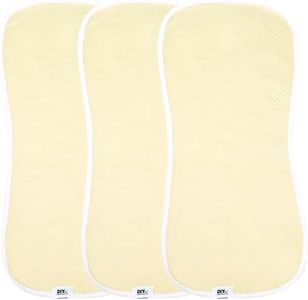 3-Pack Bamboo Viscose Burpy Bib for Baby Boys and Girls Soft Absorbent Baby Burp Cloth Drool Bibs for Newborn Burping Rags (Yellow)