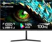 Minifire 24-inch USB-Type C Monitor, 1920x1080 Full HD, 100Hz, 4000:1 High Contrast Ratio PC Screen, 75% DCI-P3, HDR, 8 Bits, USB-C&HDMI 1.4, VESA 75x75mm (MF24X3AL)