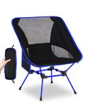 Trongle Ultra Lightweight Camping Chair for Adults, Portable Camping Chairs with Pocket & Carry Bag, Heavy Duty Folding Camping Chairs for Travel, Backpacking, Hiking, Picnics, Fishing (Blue)