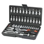 ValueMax 46-Piece Socket Wrench Set| 1/4“ Socket Set,| Cr-V Steel Ratchet Set| Mechanic Tool Kit| Car Repair Tools