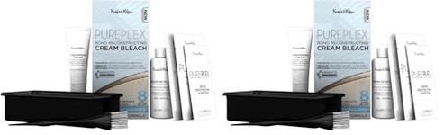 Knight & Wilson Pure Plex Bond Reconstructing Cream Hair Bleach, Ammonia Free Formulation Lifts up to 8 Shades, Protects & Repairs, While Lightening. Full Hair Bleaching Kit. (Pack of 2)