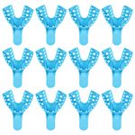 JMU Dental Impression Tray,Bag of 12 Autoclave Perforated Disposable Trays,4 Medium Lower