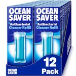 OceanSaver Eco All-Surface Cleaner - 12 x 10ml EcoDrop Refills | Powerful Just Add Water Antibacterial All-Purpose & Disinfectant Spray | Plastic Free, Plant Based & Cruelty-Free | Ocean Mist Scent