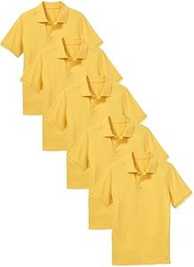 Galaxy by Harvic School Uniform for Boys | Polo Tshirts | Dress | Shirts | Kids Clothes | Boy Shirt | Pack of 5 | Yellow | Size 14