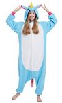 SAMGU Unicorn Onesie Adult Pajamas Homewear Cosplay Costume Animal Sleepwear Halloween Costume, S, Blue 3