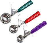Cookie Scoops, Ice Cream Scoop Set, with Trigger, Kitchen Utensils, 3 Different Sizes, Small-Medium-Large, Baking Supplies, Meatball Maker Tool, Stainless Steel with Plastic Handles