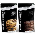 COCOSUTRA Cookie Dough Mix Combo Pack | Chunky Chocolate Chip 220 g & Fudgy Brownie 220 g |100% Natural & Vegan| 3 Easy Steps for Perfect Cookies - Whisk, Scoop & Bake - 440 g