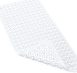 XIYUNTE Bath Mat Non Slip Shower Mat Anti Mould - 88 x 40cm Bathtub Mat Non Slip Bath Mats for Inside Bath, Rubber Anti Slip Bath Mat with Suction Cups, Machine-Washable, White