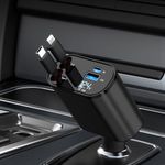 Retractable Car Charger, 4 in 1 Fas