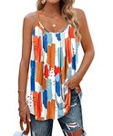 Aokosor Ladies Tops for Women UK Vest Tops Summer Womens Tops Adjustable Spaghetti Straps Ladies Pleated Sleeveless Tank Ladies Tops Plus Size 22-24 scrawl