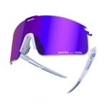Powster Sports Polarized Sunglasses for Men and Women Interchangeable Double coated lenses UV 400 TR90 Protection Sunglasses for Cycling Baseball Running Fishing Driving Small Violet Transparent