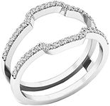 Dazzlingrock Collection Cubic Zirconia Wedding Band Enhancer Guard Ring for Women (0.25 ctw) in 925 Sterling Silver Size 6.5