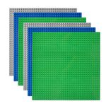 Classic Baseplates 10" x 10" Building Brick Base Plates by Lekebaby, 100% Compatible with All Major Brands Baseplates for Building, Green, Gray and Blue