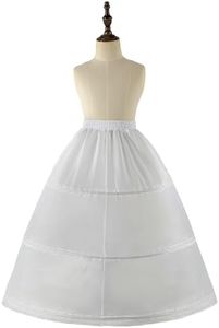 COLA CITY Girl Crinoline Dress A-line Skirt Slips Long Underskirt for Wedding flower girls Dress Ball Gown Kids Flower Light Ivory