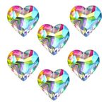 HDCRYSTALGIFTS 6pcs 50mm Crystal Heart Prism Suncatcher Window Sun Catchers Crystals Hanging Decorations Rainbow Maker Pendant, Brown